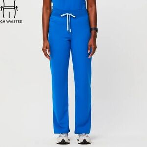 High Waisted Livingston Basic Scrub Pants (2 in total) (1 Navy) (1 Royal Blue)